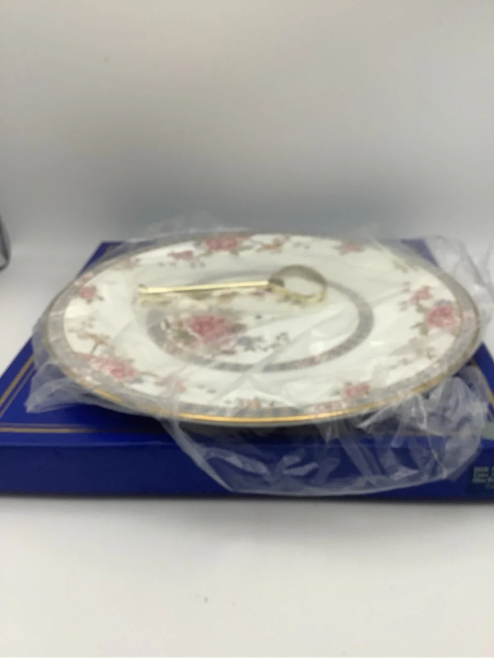 Royal Doulton Canton Pink Floral Handled Cake Plate - English Fine Bone China
